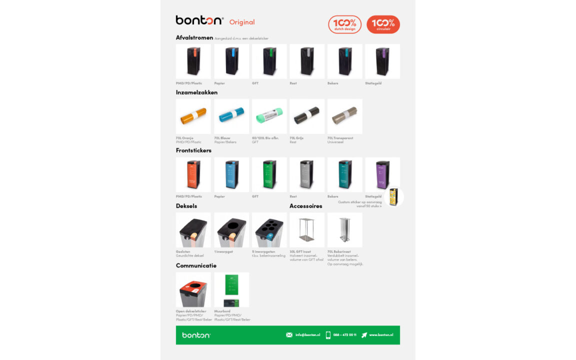 Voorbeeld overzicht mogelijkheden afval scheiden met bonton original 0923