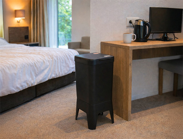 Hotelkamer Circubin afval scheiden accommodatie hotel